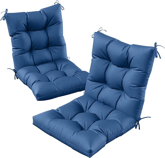 Patio Seat&Back Chair Cushions for Outdoor Furniture，Comfortable Cushions for Rocking/Dining/Lawn Chair-Set of 2
