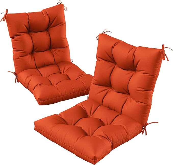 Patio Seat&Back Chair Cushions for Outdoor Furniture，Comfortable Cushions for Rocking/Dining/Lawn Chair-Set of 2