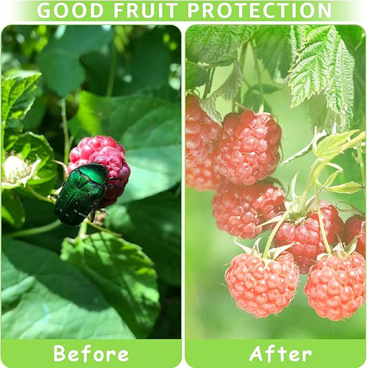 MIXC 50 Pcs Fruit Protection Bags,6''×8''Fruit Netting Bags for Fruit Trees Fruit Cover Mesh Bag with Drawstring Netting Barrier Bags for Plant Fruit Flower