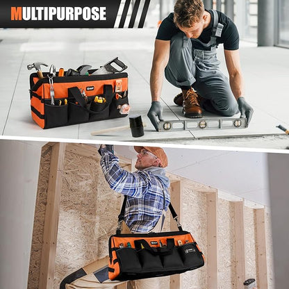 UUP Heavy Duty Tool Bag 20-Inch, Extra Large 16-Pocket Portable Empty Tool Box Organizer Storage, Toolbox Organization, Soft Handle Carrying Toolbag with Zipper, Father Dad Men Mechanic Birthday Gift