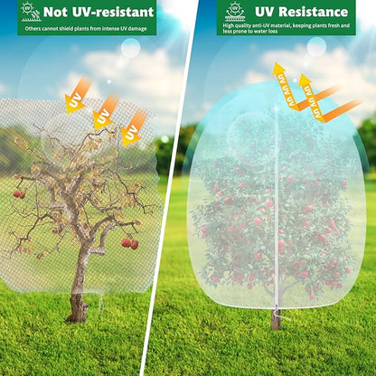 Evoio Bird Netting for Garden Plant Fruit Tree Protection 8 x 10 ft Large Blueberry Bushes Netting Covers Bags with Zipper, Shrubs Bush Tomato Strawberry Berry Barrier Mesh Cover Net Protector