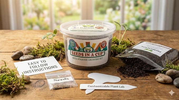 Peach Tree | Seeds In A Cup: Tree Starter Kit | Easy to use | Educational | Memorial Gift | Plant It for The Planet | Grow Your Own Tree |