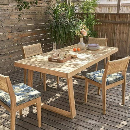LVTXIII Outdoor Seat Cushions Set of 4 Square Corner Chair Cushions with Ties, Patio Chair Pads for Home Office and Patio Garden Furniture Decoration 18.5"x16"x2", ‌Lush Palm Blue