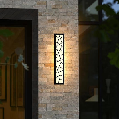 Outdoor Wall Lights 23.6inch Modern Outdoor Wall Sconce LED Long Wall Sconces Black Front Porch Light Waterproof Led Wall Light IP67 3000K Exterior Lighting fixtures