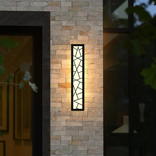Outdoor Wall Lights 23.6inch Modern Outdoor Wall Sconce LED Long Wall Sconces Black Front Porch Light Waterproof Led Wall Light IP67 3000K Exterior Lighting fixtures