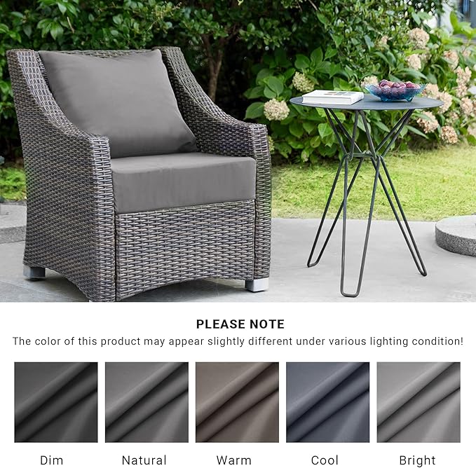 IPYNBAP Outdoor Cushions for Patio Furniture,Outdoor Seat Cushion Set 24 x 24 x 4 Inch,Waterproof & Fade Resistant Outdoor Chair Cushions,Deep Patio Chair Cushion with Removable Cover,Dark Grey