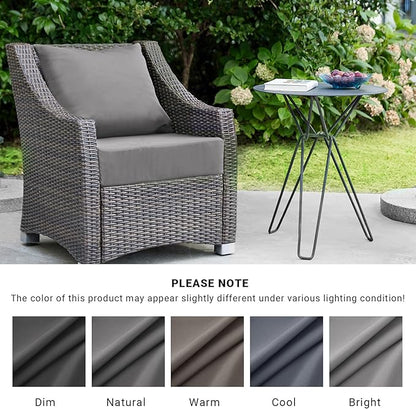 IPYNBAP Outdoor Cushions for Patio Furniture,Outdoor Seat Cushion Set 24 x 24 x 4 Inch,Waterproof & Fade Resistant Outdoor Chair Cushions,Deep Patio Chair Cushion with Removable Cover,Dark Grey