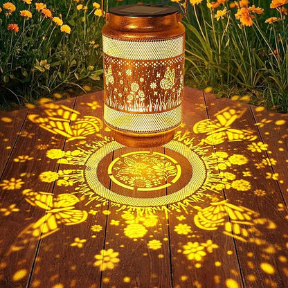 Butterfly Solar Lanterns Outdoor Waterproof with Shepherd Hook, Gifts for Mothers Day Birthday Women Mom Grandma, Metal Solar Hanging Lights Garden Decor for Outside Yard Patio Pathway Backyard Porch