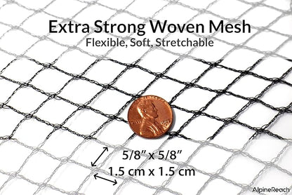 AlpineReach Garden Netting 7.5 x 100 ft Heavy Duty Bird Net, Deer, Plant Protection Extra Strong Woven Mesh, Reusable Kit with Zip Ties, Animal Fencing for Fruits Trees, Green