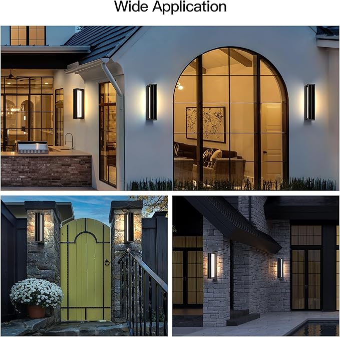 20.5" Solar Wall Lights Outdoor Waterproof, Modern Porch Light, 3000K LED Solar Wall Sconces Lights Outdoor, 1 Pack Front Door Light Fixture Dusk to Dawn, Large Exterior Garage Light for House