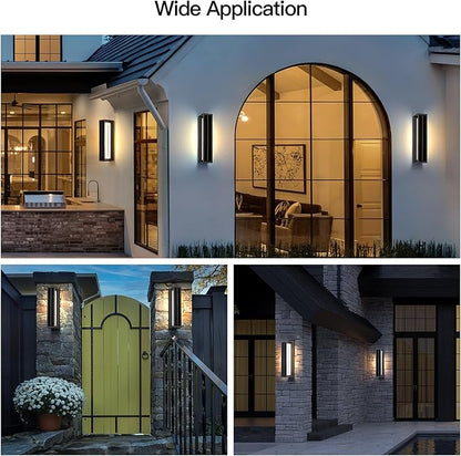 20.5" Solar Wall Lights Outdoor Waterproof, Modern Porch Light, 3000K LED Solar Wall Sconces Lights Outdoor, 1 Pack Front Door Light Fixture Dusk to Dawn, Large Exterior Garage Light for House
