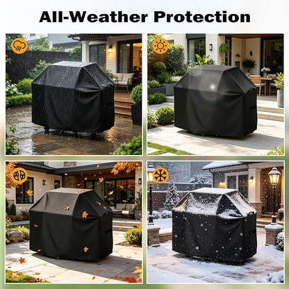 Grill Cover for KitchenAid 4-Burner Gas Grills, Premium 56-Inch cover for 700-0745A 720-0745B 730-0745 - All-Weather Protection, Rip-Proof Straps, UV Resistant BBQ Cover (56"W x 23"D x 48"H)