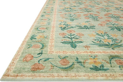 Loloi Rifle Paper Co. Eden Collection EDE-01 Mughal Rose Moss 2'-6" x 7'-6" Runner Rug feat. CloudPile™