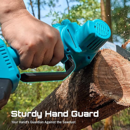 SEESII Chainsaw 6 Inch Mini Electric Chainsaw Cordless Battery Powered, 2026 Upgraded Hand Held Saw with 2x2000mAh Battery for Wood/Trees Trimming, Chain Saw Gift for Men Dad Husband Fathers Gardener