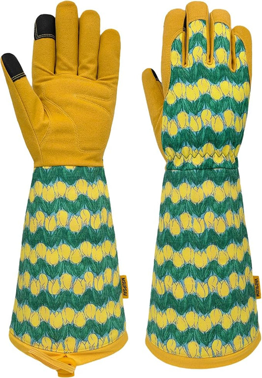 Long Gardening Garden Gloves,Thorn-proof&Puncture Resistance Rose Cactus Gauntlet Glove for Gardener,Gifts