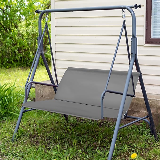 Outdoor Porch Swing Seat Cover Replacement,600D Thickened Oxford Waterproof Swing Replacement Cushion Fabric Covers for 3-Seater Patio Garden Yard Chair Bench (Gray, 58.2 x 19.7 x 19.7 Inch)
