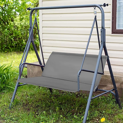 Outdoor Porch Swing Seat Cover Replacement,600D Thickened Oxford Waterproof Swing Replacement Cushion Fabric Covers for 3-Seater Patio Garden Yard Chair Bench (Gray, 58.2 x 19.7 x 19.7 Inch)