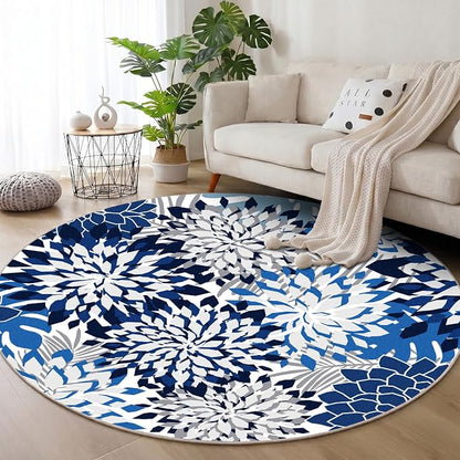 ZonLi Colorful Outdoor Rug 6x6Ft Waterproof Multicolored Indoor Area Rug Washable Outdoor Patio Rugs Tropical Floral Non Slip Outdoor Carpet for Living Room, Pool,Backyard,Deck,Camping