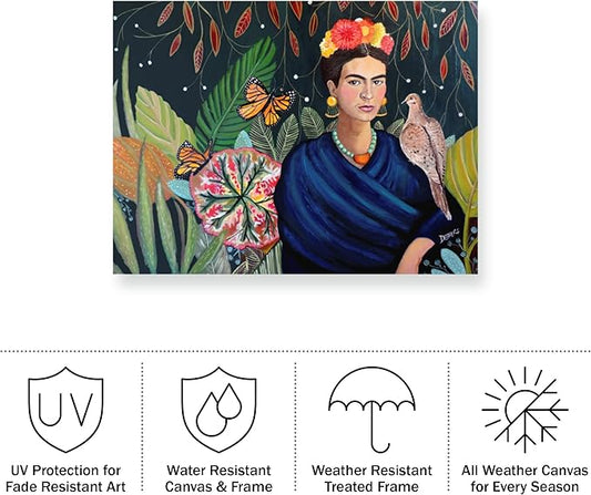 Trademark Fine Art Outdoor Canvas Art - Sylvie Demers 'Frida' Wall Art for Outdoor Spaces, Patios, or Gardens