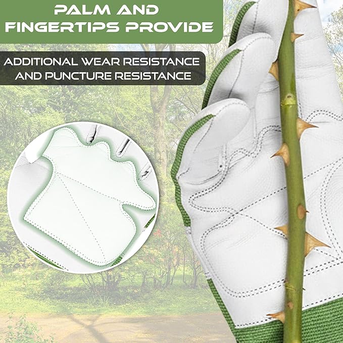 Long Gardening Gloves Leather Ladies Men Women Durable Goatskin Garden Gloves Forearm Thorn Proof Work