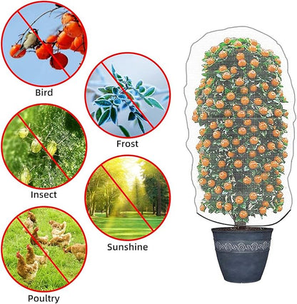 Garden Mesh Netting for Plants, 4 Pack Insect Bird Barrier Net Mesh with Drawstring, 3.3x2.6 FT Garden Bug Netting Plant Cover for Protect Fruit Tree Vegetable Flower