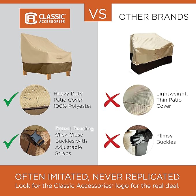 Classic Accessories Veranda Water-Resistant 50 Inch Patio Bench Cover, Patio Furniture Covers