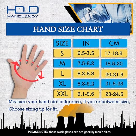 HANDLANDY Work Gloves Men & Women, Utility Safety Working Gloves Touch Screen, Flexible Breathable Yard Work Gloves (Extra Large, Red)