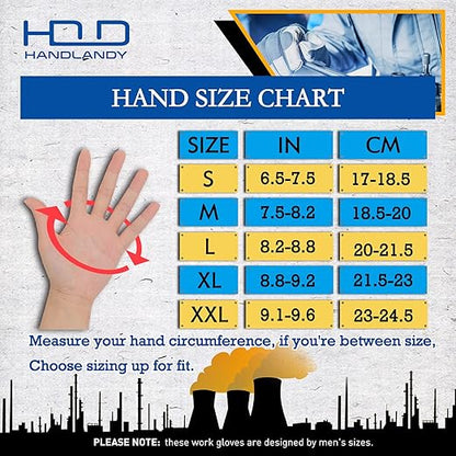 HANDLANDY Work Gloves Men & Women, Utility Safety Working Gloves Touch Screen, Flexible Breathable Yard Work Gloves (Extra Large, Red)