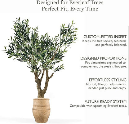 Everleaf Aria Planter Pot Small, Lightweight Modern Decorative Pot for Faux Trees & Indoor Plants, Ultra-Light Matte Finish Planter for Living Room Decor Color Dune