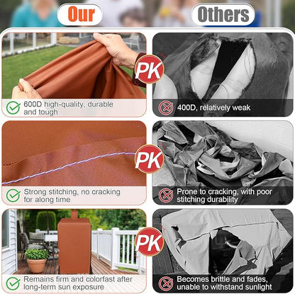 QuliMetal Vertical Smoker Cover for Pit Boss 4/5/7 Series Vertical Smokers, PBV4PS1, Q2000, Pro Series 4/5/7 Vertical Pellet Smokers, Grill Cover for Pitboss 73550, Brown