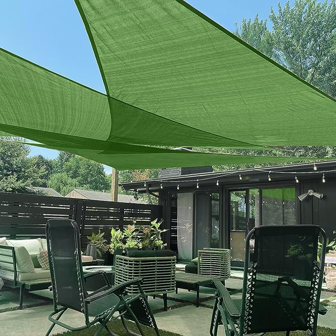 LOVE STORY Custom Size 12'x18'x21.6' Piquant Green Sun Shade Sail Right Triangle Sunshade Fabric Awning Canopy for Patio Backyard Carport Pergola (Customized)
