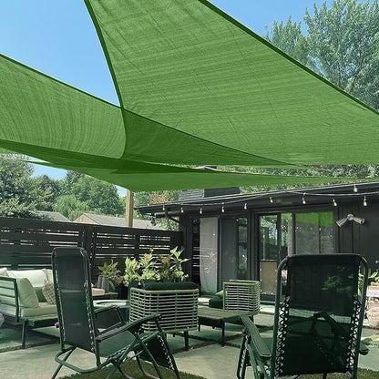 LOVE STORY Custom Size 12'x18'x21.6' Piquant Green Sun Shade Sail Right Triangle Sunshade Fabric Awning Canopy for Patio Backyard Carport Pergola (Customized)