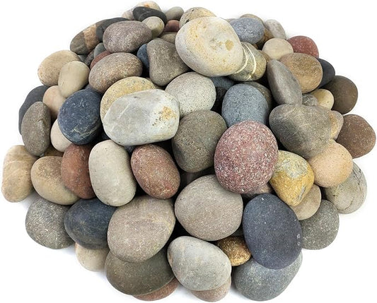 40 lbs Garden Rocks Mexican Beach Pebbles, 3-4 Inch Decorative Large River Rocks for Landscaping Aquarium Yard Garden Paving Large Plant Crafting and Walkways