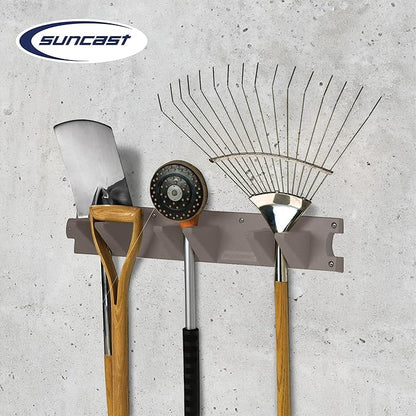 Suncast 2 Pack Wall Stud Mounted Garden Tool Hanger Organizer for Garage or Storage Space, 24 x 4.25 x 6 Inches, Holds Up to 6 Long Handled Tools
