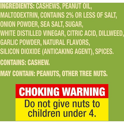 PLANTERS Cashews Dill Pickle - Trail Mix Snack Packs - Snacks with Dill Pickle, Snack Pack, Party Trail Mix, 5 Oz Bag, (Pack of 5)