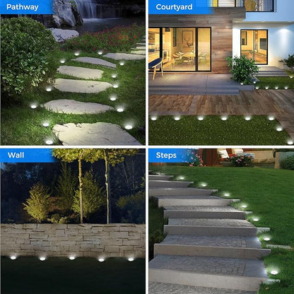 Peasur Mini Solar Ground Lights, 6 Pack Flat Solar Disc Lights Outdoor Waterproof, 2.3 Inch Small Solar Garden Lights Landscape Lighting for Outside Pathway Garden Yard Lawn Walkway,Cool White