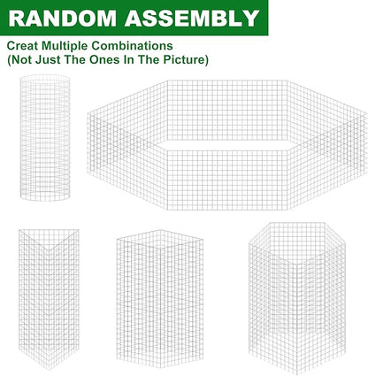 winemana 12 Set Garden Plant Protector Cage,36 Pcs 24x12 IN Metal Wire Protectors for Plants, Protection Cages with Stakes Nylon Ties Animals Barrier to Keep Rabbit Chicken Away from Flower Vegetables