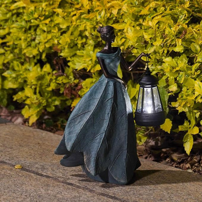 Guichifun Fairy Statues Solar Outdoor Lights - Resin Garden Figurines Decorations for Patio Yard Lawn Decor Housewarming Gardening Gifts for Women Mom 7.4 x 5.3 x 12 Inch