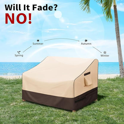 KylinLucky Outdoor Patio Sofa Cover fit 62 x 38 x 35 inch, 61 x 37, 60 x 36 Waterproof Weatherproof Heavy Duty 600D Garden Furniture Cover for Outside Sofa Couch