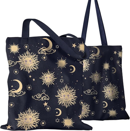 Miss Adola Aesthetic Canvas Tote Bag for Women - Sturdy Cloth Cotton Totes Bag with Pattern Shoulder Bag