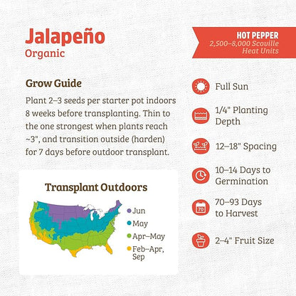 Back to the Roots 100% Organic Seed Packets Jalapeno (Pack of 2)