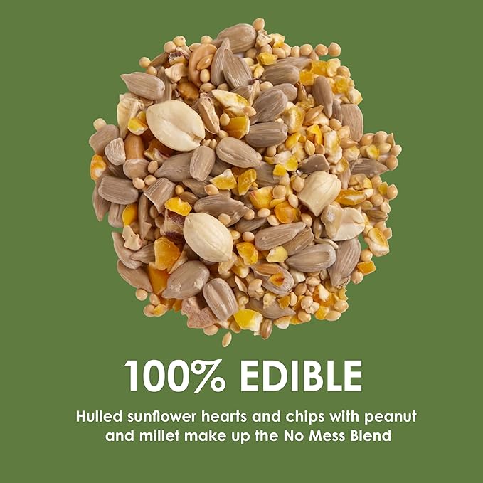 Kaytee Wild Bird Ultimate No Mess Wild Bird Food Seed For Cardinals, Finches, Chickadees, Nuthatches, Woodpeckers, Grosbeaks, Juncos and Other Colorful Songbirds, 9.75 Pound