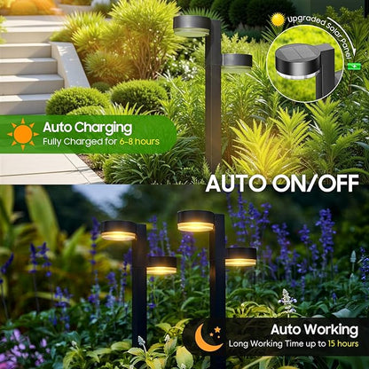 ELECLINK Solar Pathway Lights Outdoor Waterproof, 6 Pack with 12 Head Solar Lights Outdoor Super Bright Up to 15Hrs, Auto On/Off Garden Light for Yard Patio Path Walkway Driveway Outside Decor