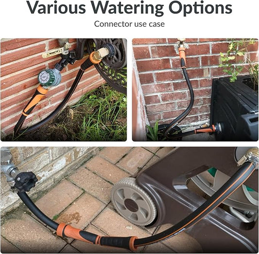 Giraffe Tools Garden Hose 5/8", Water Hose Heavy Duty, Flexible, Lightweight Hybrid Hose with Swivel Handle, 5ft Female to Female Fittings, Burst 600 PSI, Short Leader Hose
