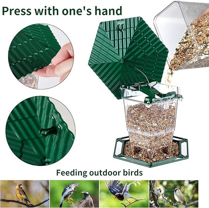 Jealoeur 2 Pack Bird Feeders for Outdoors Hanging Bird Feeder Wild Birds Seed, Green BB