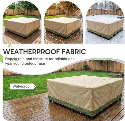 COWVIE Square Outdoor Furniture Cover for Sectional Sofa Set, 600D Waterproof Patio Set Cover for Lawn General Purpose Table and Chairs, 86''L x 86''W x 32''H