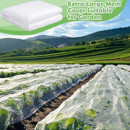 Garden Insect Netting for Raised Beds Extra Large Fruits Tree Netting Pest Barrier White Ultra Fine Mesh Row Bed Covers Net for Vegetable Fruit Protection from Insect Bird Animals(12 x 50 ft)