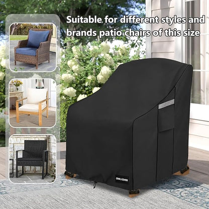 Outdoor Chair Covers 32" W x 35" D x 36" H,600D Heavy Duty Waterproof Patio Chair Cover,Outdoor Furniture Covers for Lawn/Garden Chiar,Black