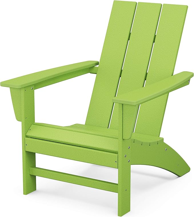 POLYWOOD AD420LI Modern Adirondack Chair, Lime
