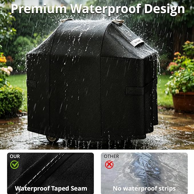 Ultimate Durable 55 Inch Grill Cover for Outdoor Grill,Heavy Duty Waterproof Rip-Proof BBQ Cover,Fade Resistant Gas Grill Cover with Straps,3-4 Burner Barbecue Cover for Weber Char-Broil Nexgrill,etc